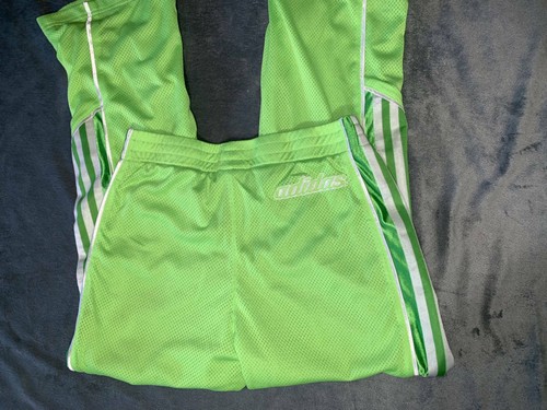 Girls ADIDAS Lime Green /White Track Pants Joggers 3 Stripes sz M