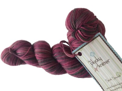 Plucky Knitter 80/10/10 Merino Wool Cashmere Superwash Yarn Pink Gray