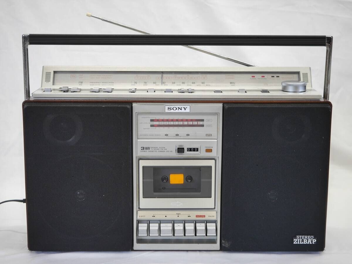SONY  STEREO  ZILBAP   CFS−V8 ラジカセ SONY CFS-V8 ZILBA'P STEREO FM/AM Radio Cassette Recorder