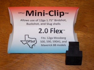 OPSol Mini-Clip  2.0 Flex  - USA made -fits Mossberg 500 590 & Mav 88 -12ga only