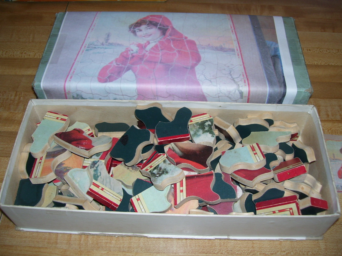 (R) Antique  Early 1900's Victorian Wood Puzzle