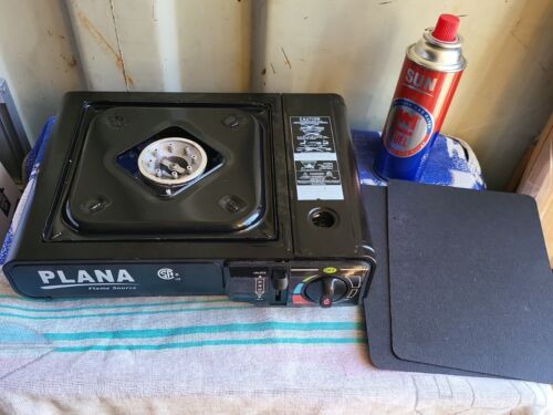 Portable Camping and Outdoor Butane Gas Stove Dual Flame 11,000 BTU, carry case