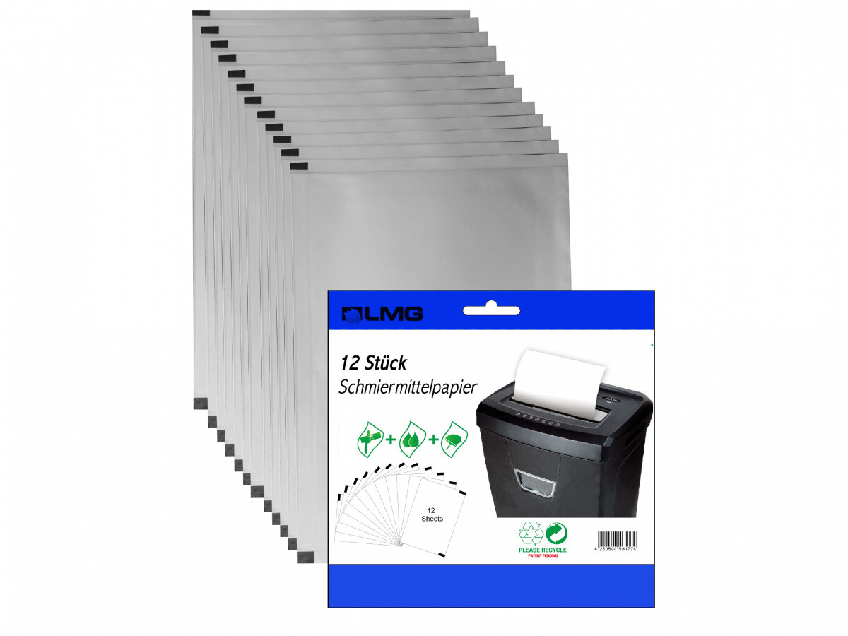 Ölpapier für Aktenvernichter, Schleifpapier, 12 Stück