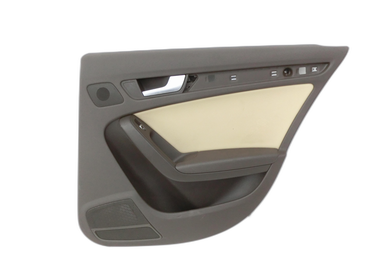 Audi A4 8K B8 11-15 Lim Türverkleidung Türpappe Rechts Hinten Moorbraun und Samtbeige  - Bild 1