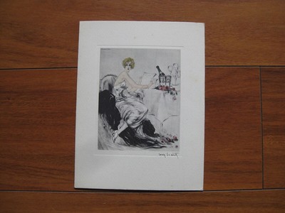 LOUIS ICART - Champagne AYALA MENU Publicity - MINT with patina