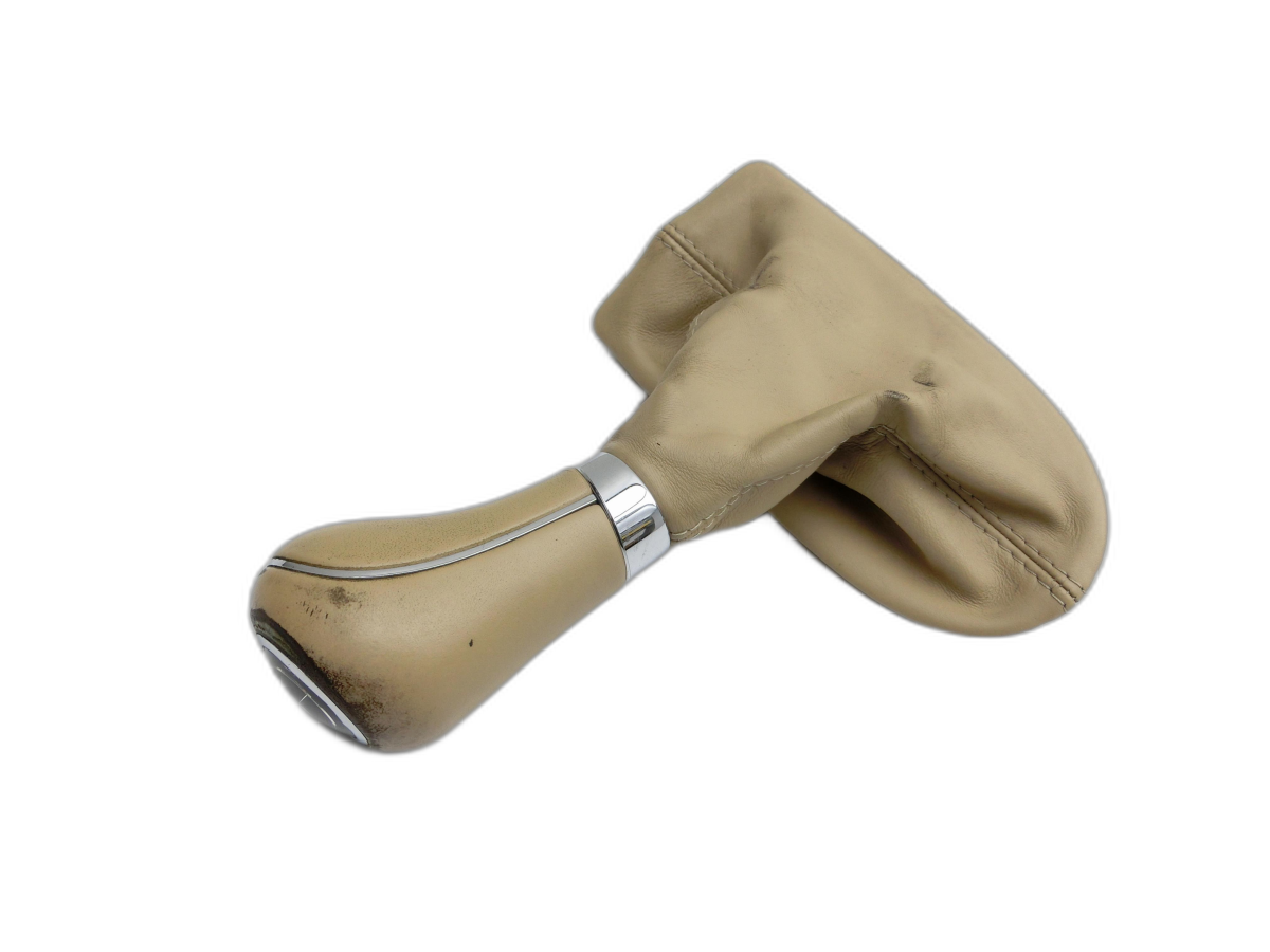 Mercedes C219 CLS 08-10 Autom Schaltsack Schaltmanschette Schaltknauf LEDER BRAUN 204A  - Bild 1