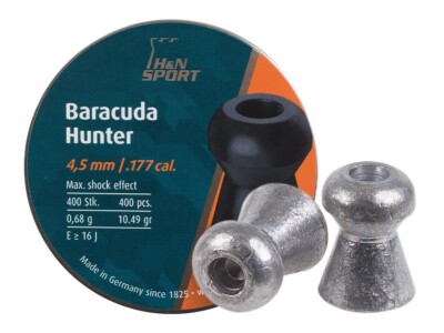 H&N Baracuda Hunter 400 Count HOLLOW POINT 4.5mm .177 Caliber Pellets GERMANY