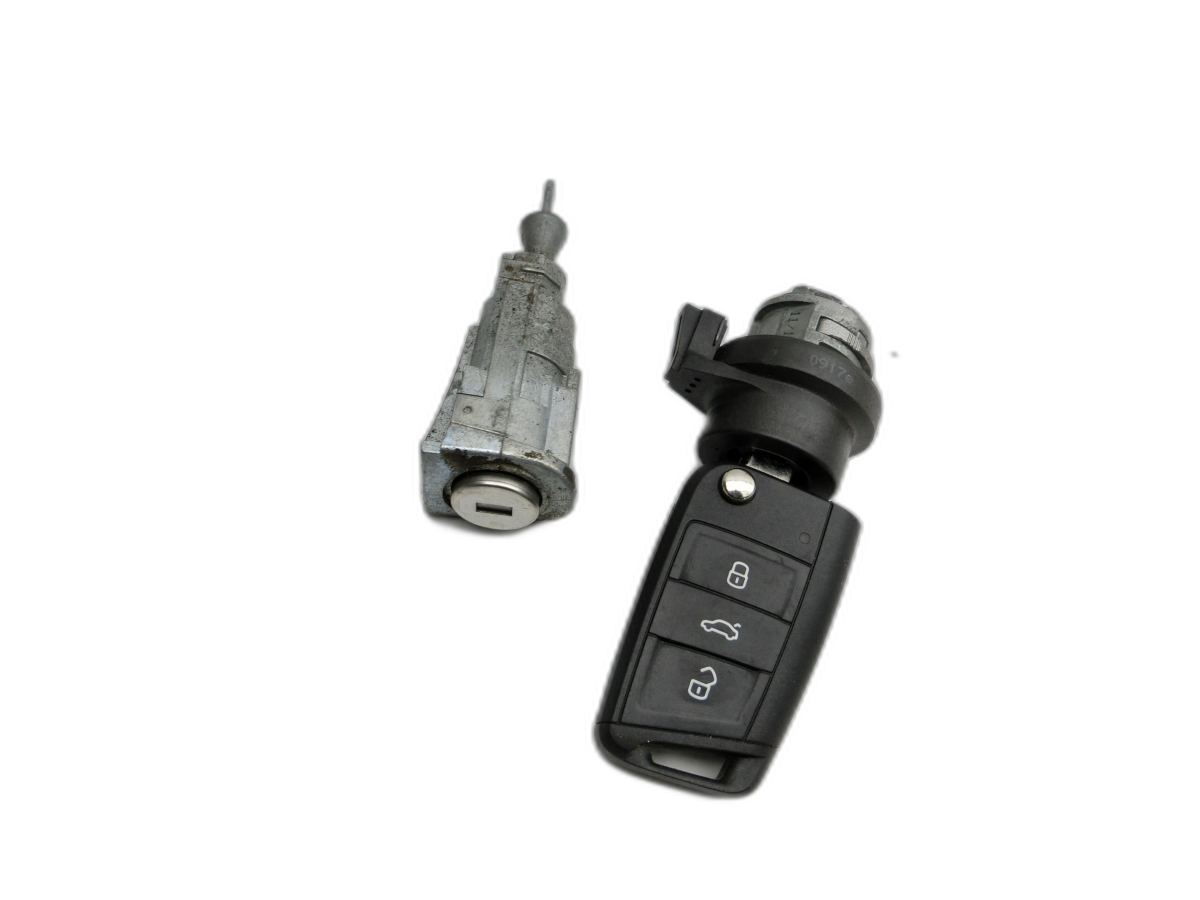 Cerradura de encendido 1x Llave Cilindro la puerta para VW Polo V 6R 14-17 - Bild 1