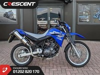 YAMAHA XT660R 2007- BLUE - AFTERMARKET EXHAUSTS - 9 SERVICE STAMPS - ENGINE BARS