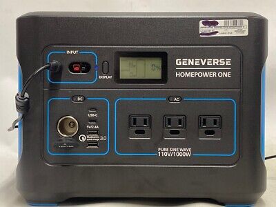 GENEVERSE 1002WH PORTABLE POWER STATION, HOMEPOWER ONE: 8 OUTLETS NE (UD4039197)
