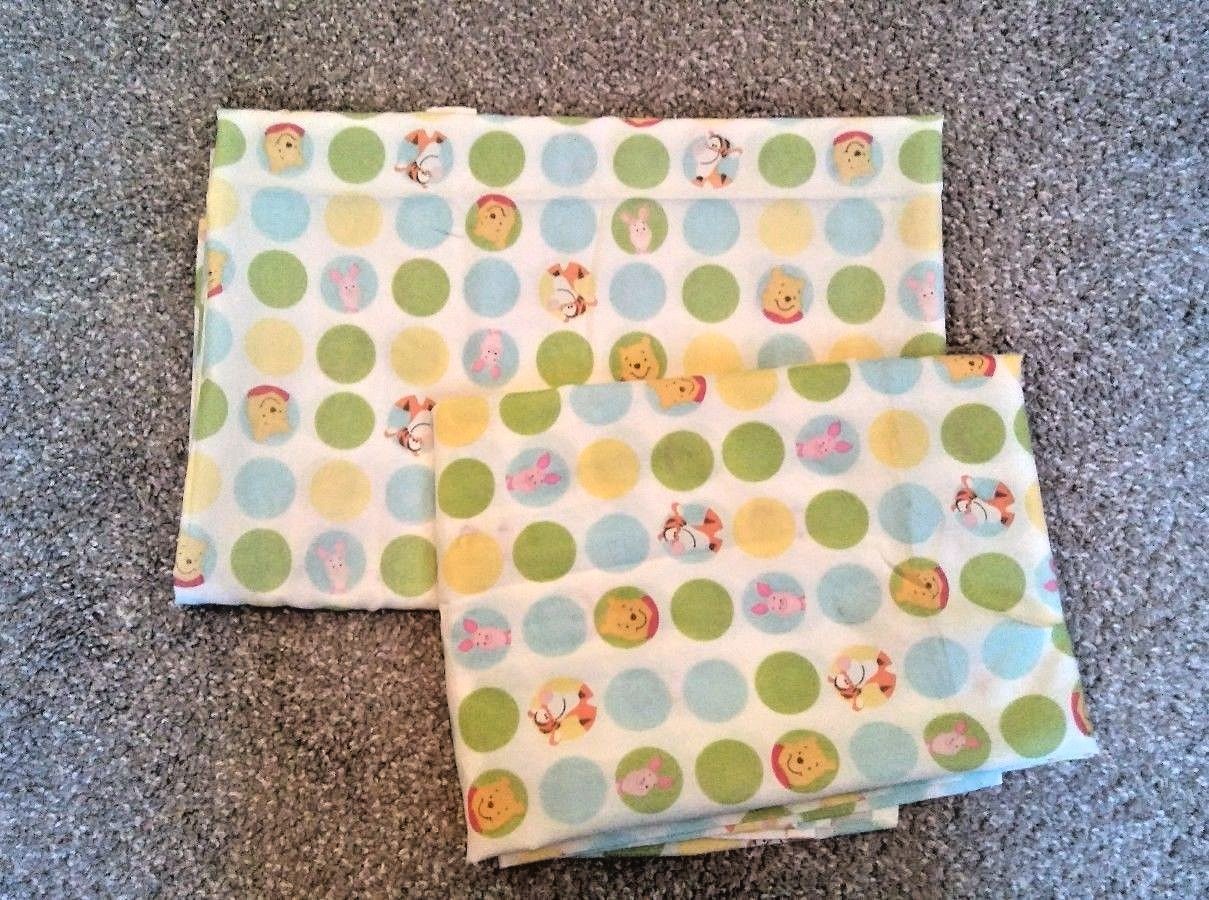 Disney Baby Winnie the Pooh 2 Vintage Flat Sheets 40.5
