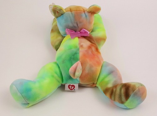 TY Beanie Baby Pillow Pals BEAR Lovey Lovie SHERBET Tie Dye Security Crib 1998