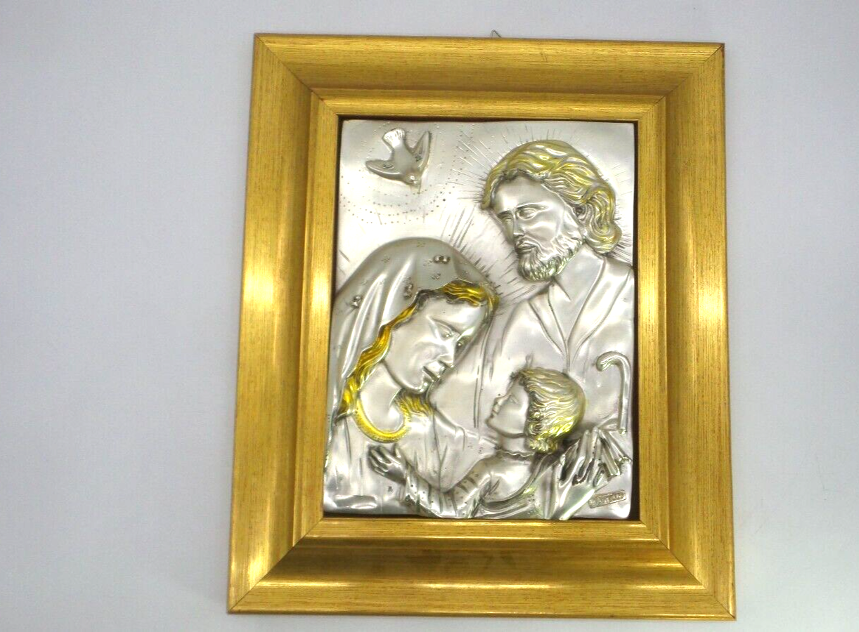 聖母マリア額絵　⭐️純銀製　クラシックアート　MADE IN ITALY Creazioni Artistche 925 Sterling Silver ARG Italy Jesus Mary