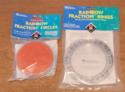 NEW Learning Resources 9 Rainbow Fraction Circles  & 5 Rings to be used together