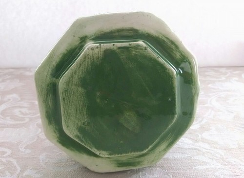 Antique Early English pitcher green figural pattern with lustre motif