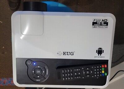 EUG X88 Android WiFi Projector Blue tooth 1080p Smart Home Theater Movie Youtube