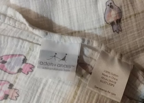 Aden + Anais Birds On A Wire Baby Blanket Swaddle Security Lovey