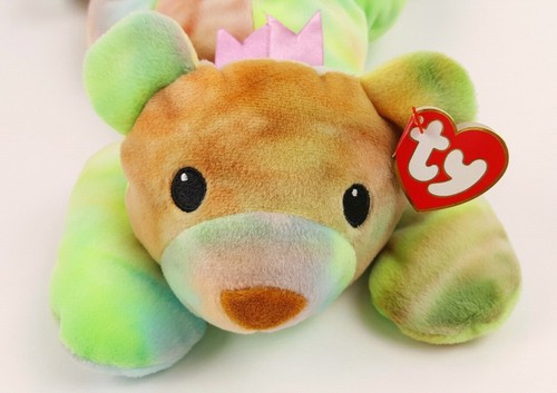 TY Beanie Baby Pillow Pals BEAR Lovey Lovie SHERBET Tie Dye Security Crib 1998