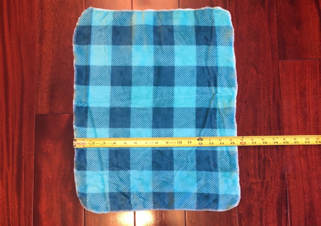 Blue Teal Plaid Fleece Puppy Comfort Security Blanket