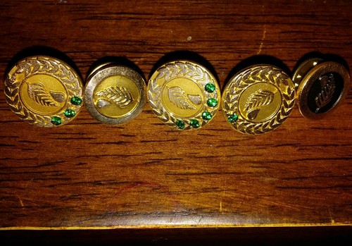 Melaleuca Award Lapel Pin 10k Gold filled Green Gem Pinback