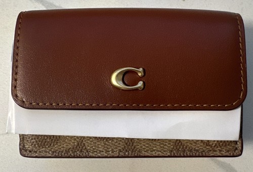 Coach Essential Coated Canvas Signature Mini Trifold Wallet
