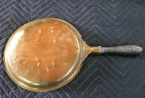 RARE Vintage UNITED AIRLINES Copper Wood Handle Skillet Sheild and Star Stamped