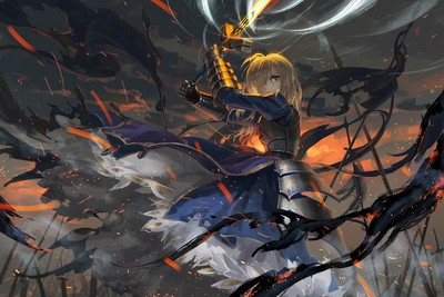 Anime saber fate series anime girls fantasy girl Playmat Gaming Mat Desk
