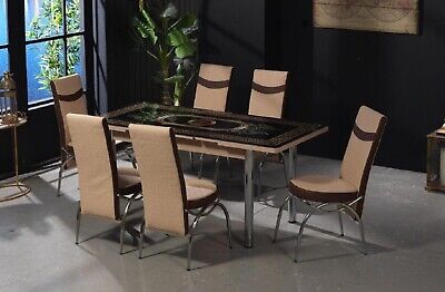 Tavolo allungabile soggiorno sala da pranzo sei sedie Denis design elegante