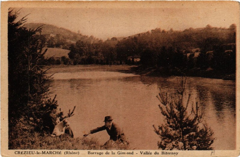 Cpa Crezieu Le MarchÃ© Barrage De La Gim Ond-VallÃ©E Du Biternay (443972)