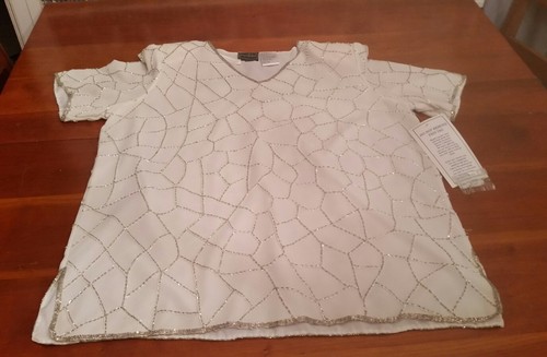 NWT SZ 20 Jean For Joseph LeBon Sequined Blouse Free Shipping arrives in 2/3 Day