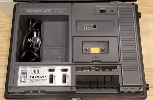 VTG Sharp Professional Series Portable Cassette Recorder RD-680AV Works Clean