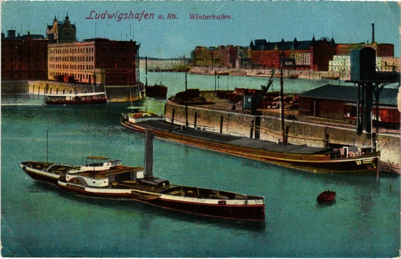 Cpa Ak Ludwigshafen- Winterhafen Germany (1024209)