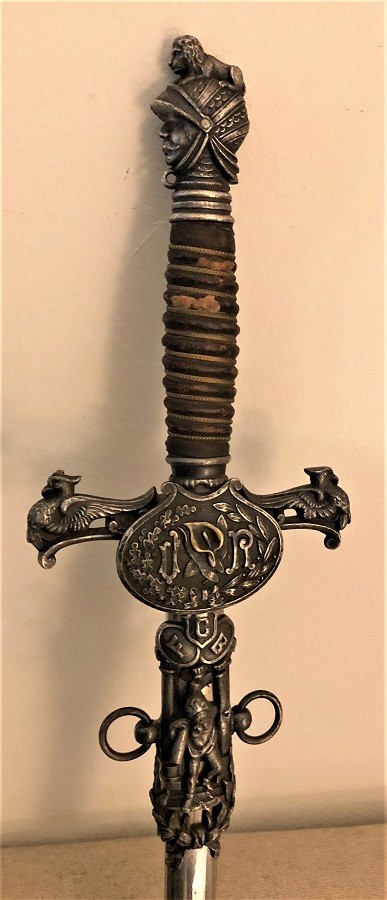 ORNATE ANTIQUE FRATERNAL KNIGHTS OF PYTHIAS SWORD SCABBARD CINCINNATI REGALIA CO