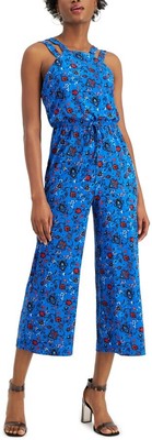 

BAR III DRESSES Женский синий укороченный комбинезон с двойной завязкой и эластичной резинкой на талии