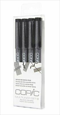 Copic Markers Mlbbroad Multiliner Broad Pigment Based Ink 4-piece Set