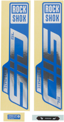 Rockshox Fork Decal Kit - SID SL Ultimate, 27.5''/29'', Gloss Polar Foil/Blue