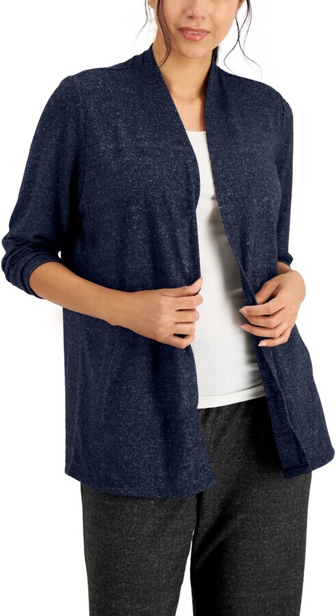 Karen Scott Women's Intrepid Blue Fleece Cardigan - Size XL - Picture 1 of 1