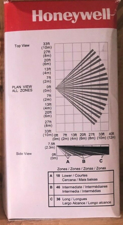 Brand New Honeywell IS335 WIRED PIR Motion Detector, 40′ x 56′ (Hardwired)