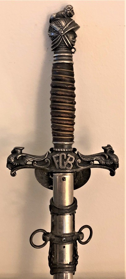 ORNATE ANTIQUE FRATERNAL KNIGHTS OF PYTHIAS SWORD SCABBARD CINCINNATI REGALIA CO