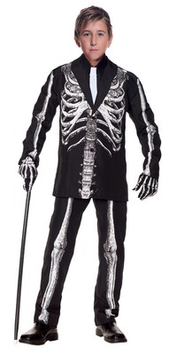 Bone Daddy Child Boys Costume Skeleton Suit Jacket Halloween Underwraps