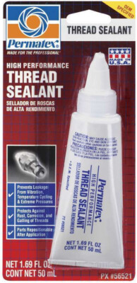 LOT OF 6 - Permatex 56521 High Performance Thread Sealant, 50 mL, White