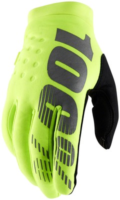 Brisker Gloves - 100% Brisker Gloves - Flourescent Yellow/Black, Full Finger,