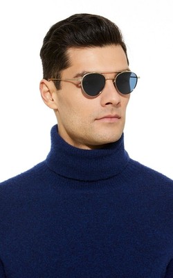 Pre-owned Oliver Peoples Watts Sun P-3 Type Double Bridge Sunglasses 49□21-145 Japan In Polarized Dark Gray