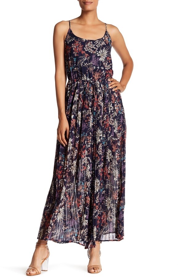 SUPERFOXX 157730 Women's Floral Print Pleat Detail Jumpsuit Navy Sz. XL
