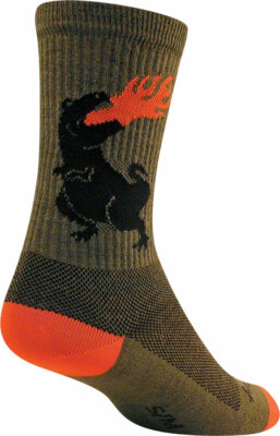 SockGuy Wool Dinosaur Sock: Green LG/XL