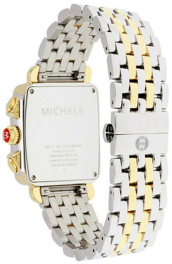 New Michele Deco MOP Diamond Dial Two-Tone Steel Ladies Watch (MWW06A000779)
