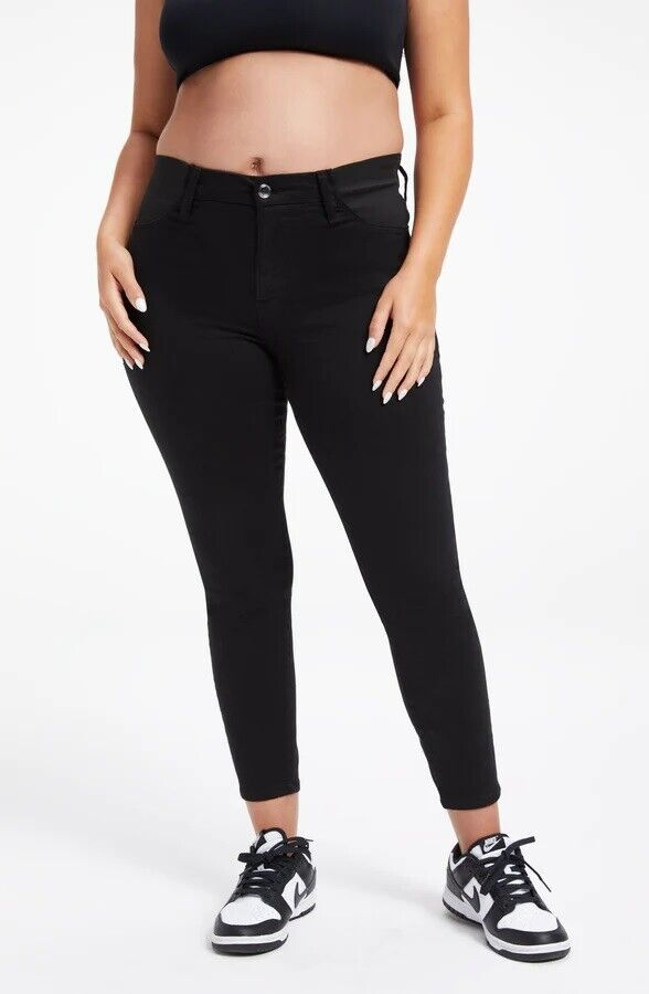 Good American Maternity Good Legs Cropped Skinny Jeans Black001 High Ris Size 14