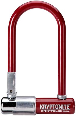 KryptoLok U-Lock - Kryptonite Krypto Series 2 Mini-7 U-Lock - 3.25 x 7'', Keyed,