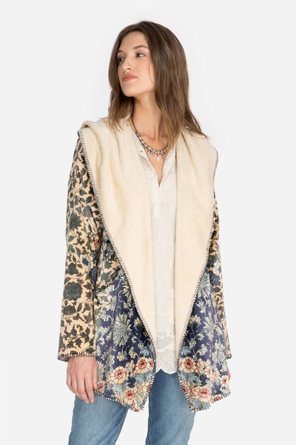 Johnny Was Itabora Sherpa Jacket Hoodie - XL - Worn just once