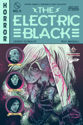 ELECTRIC BLACK 4 JETPACK COMICS/FORBIDDEN PLANET EXCLUSIVE VARIANT Scout Comics